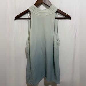 Talbots Pure Silk Blouse Top Sleeveless Top Green Blue Sz 10